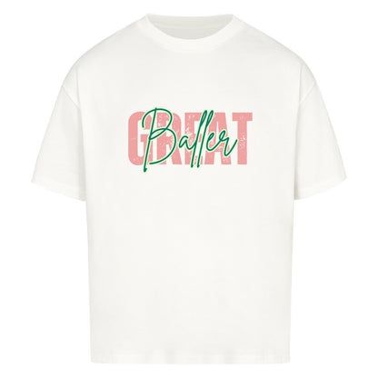 Oversized Basketball T-Shirt weiß Great Baller 100% Baumwolle