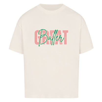 Oversized Basketball T-Shirt Natural Raw Great Baller 100% Baumwolle