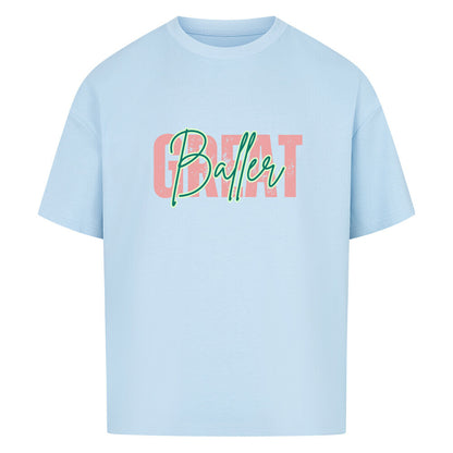 Oversized Basketball T-Shirt Babyblau Great Baller 100% Baumwolle