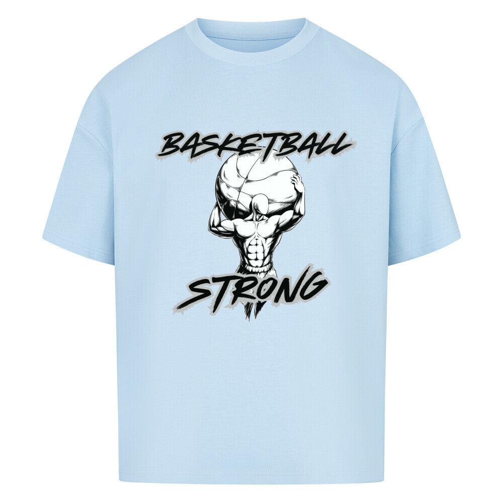 Oversized T-Shirt Basketball Strong Babyblau 100% Baumwolle