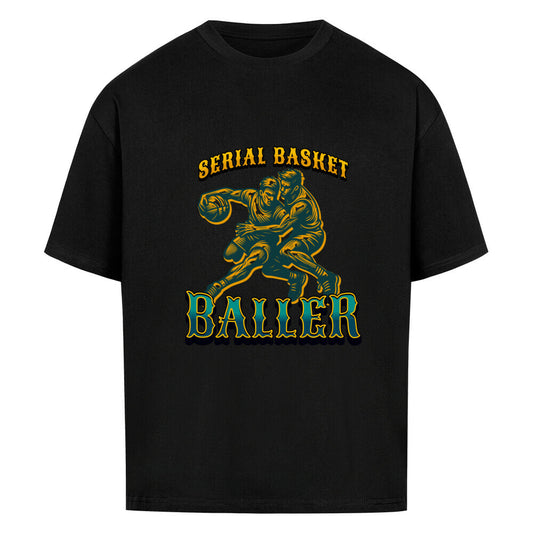 Oversized Basketball T-Shirt Serial Basketballer schwarz 100% Baumwolle