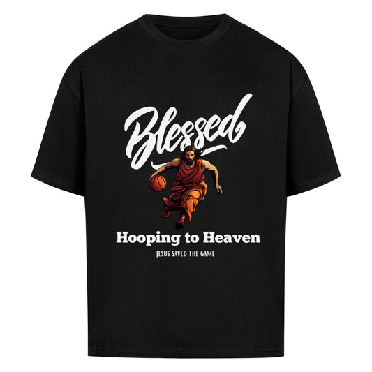 Blessed Oversized Basketball T-Shirt Schwarz 100% Premium Baumwolle
