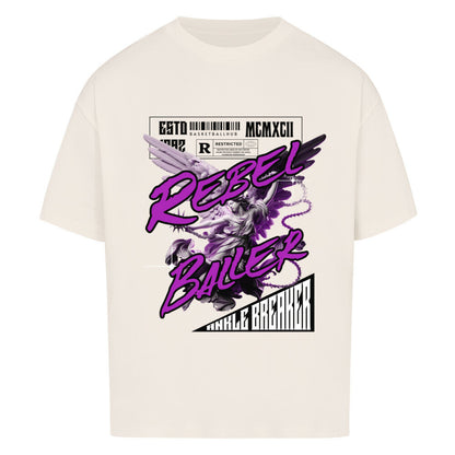 Oversized Basketball T-Shirt Rebel Baller Natural Raw 100% Baumwolle