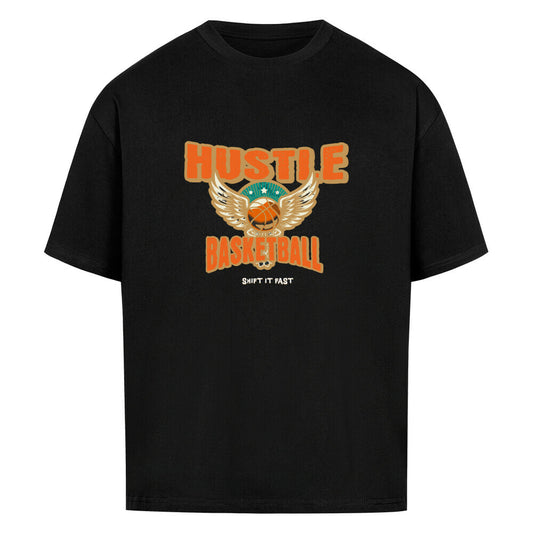 Oversized Basketball T-Shirt Huslte Schwarz 100% Baumwolle