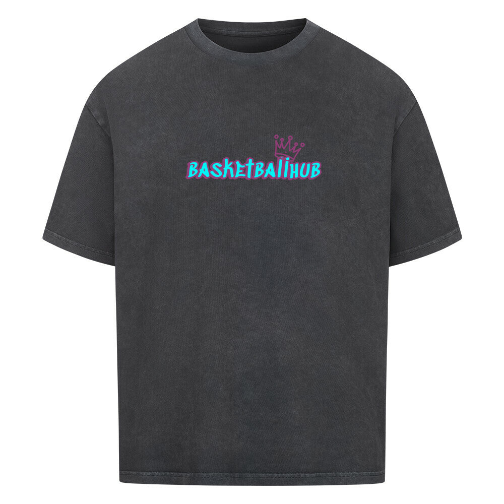 Oversized Basketball T-Shirt BasketballhubWashed schwarz 100% Baumwolle