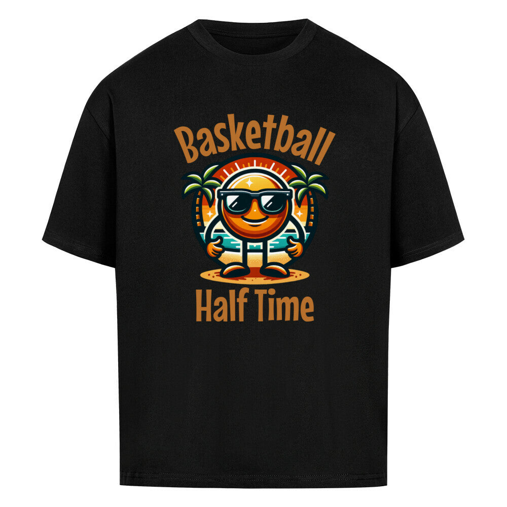 Half Time Oversized Basketball T-Shirt Schwarz 100% Baumwolle